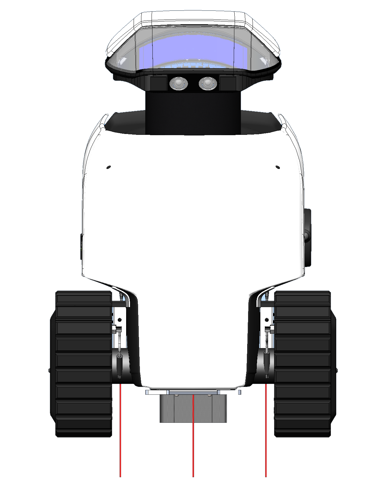 Front view of the Helium Class sidewalk assessment robot